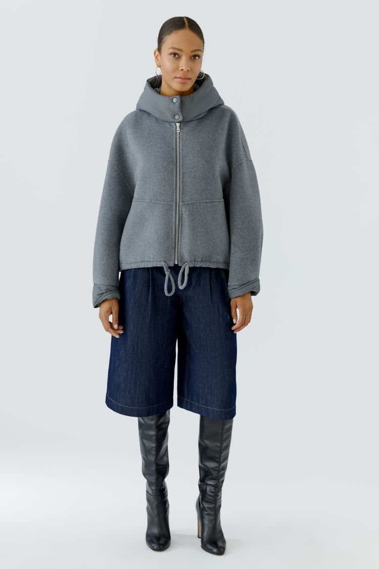Grey Hooded Jacket