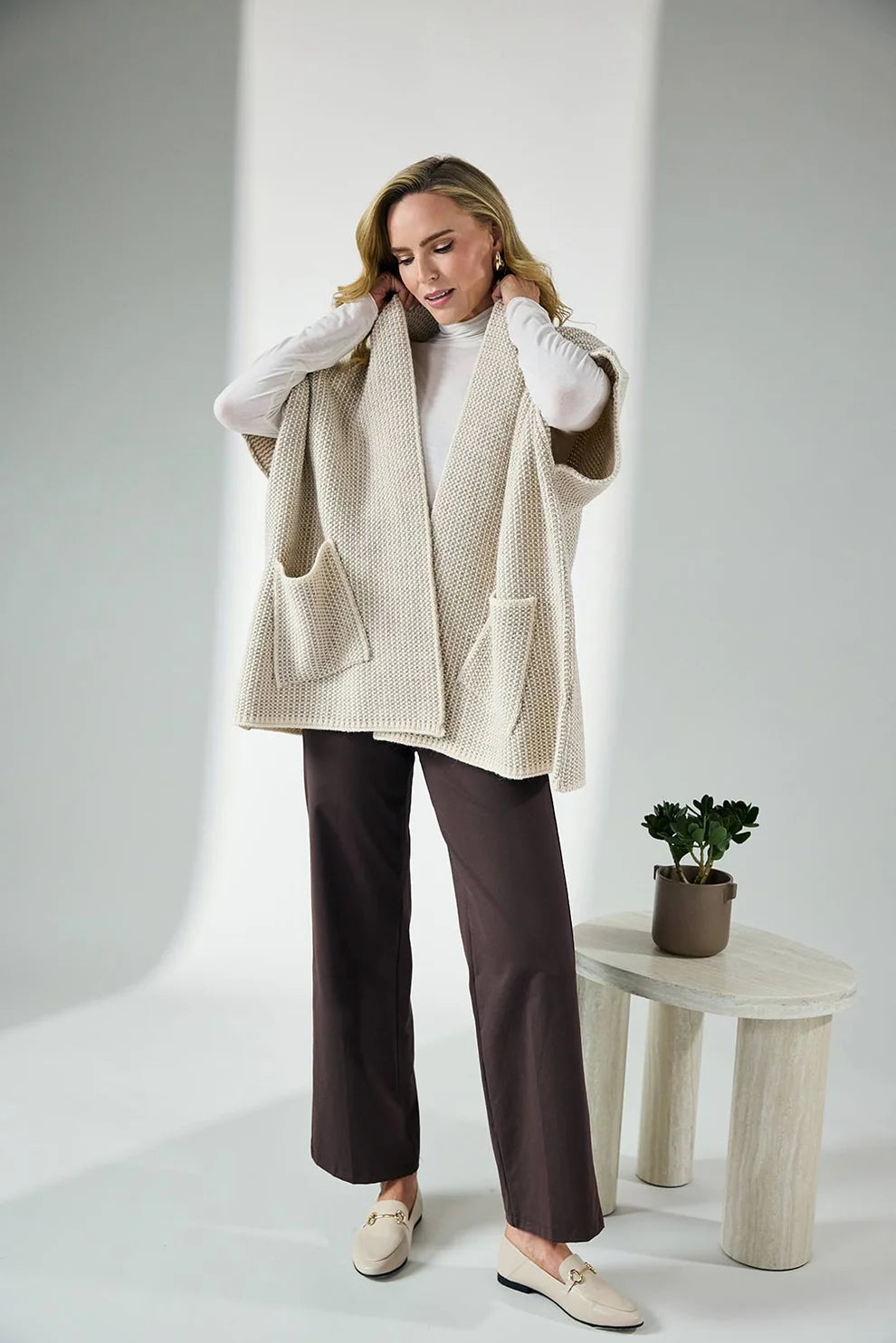 Cream Knitted cardigan
