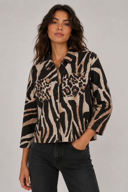 Mixed Animal Print Jacket