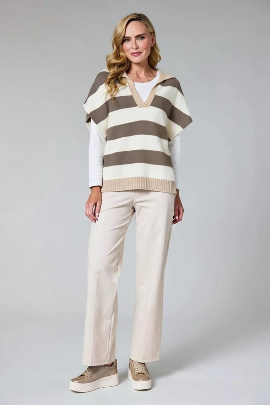 Short Sleeve Striped Knit