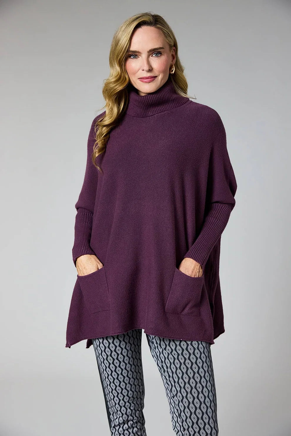 Roll Neck Knit With Back Button Detail
