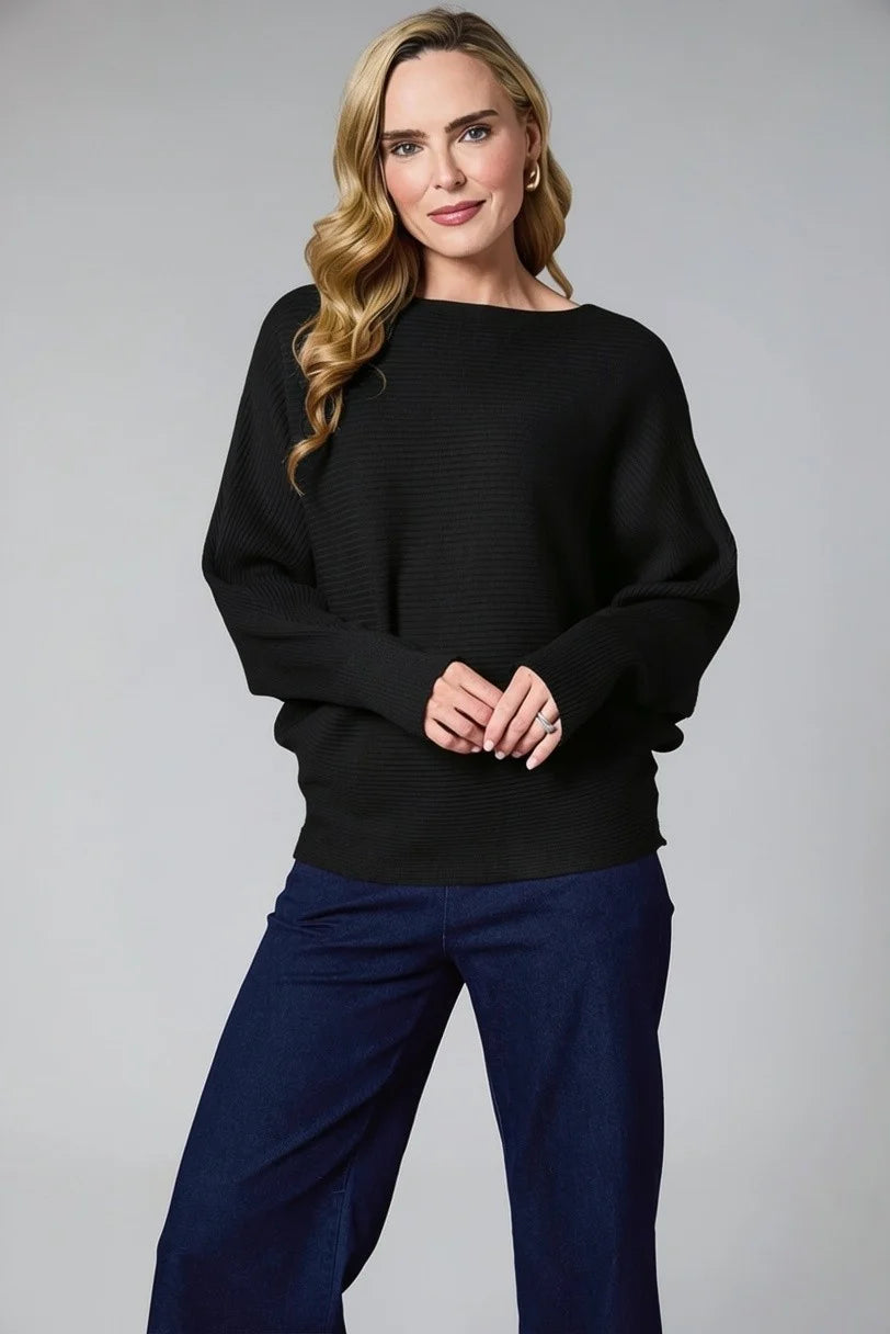 Ribbed Batwing Knit