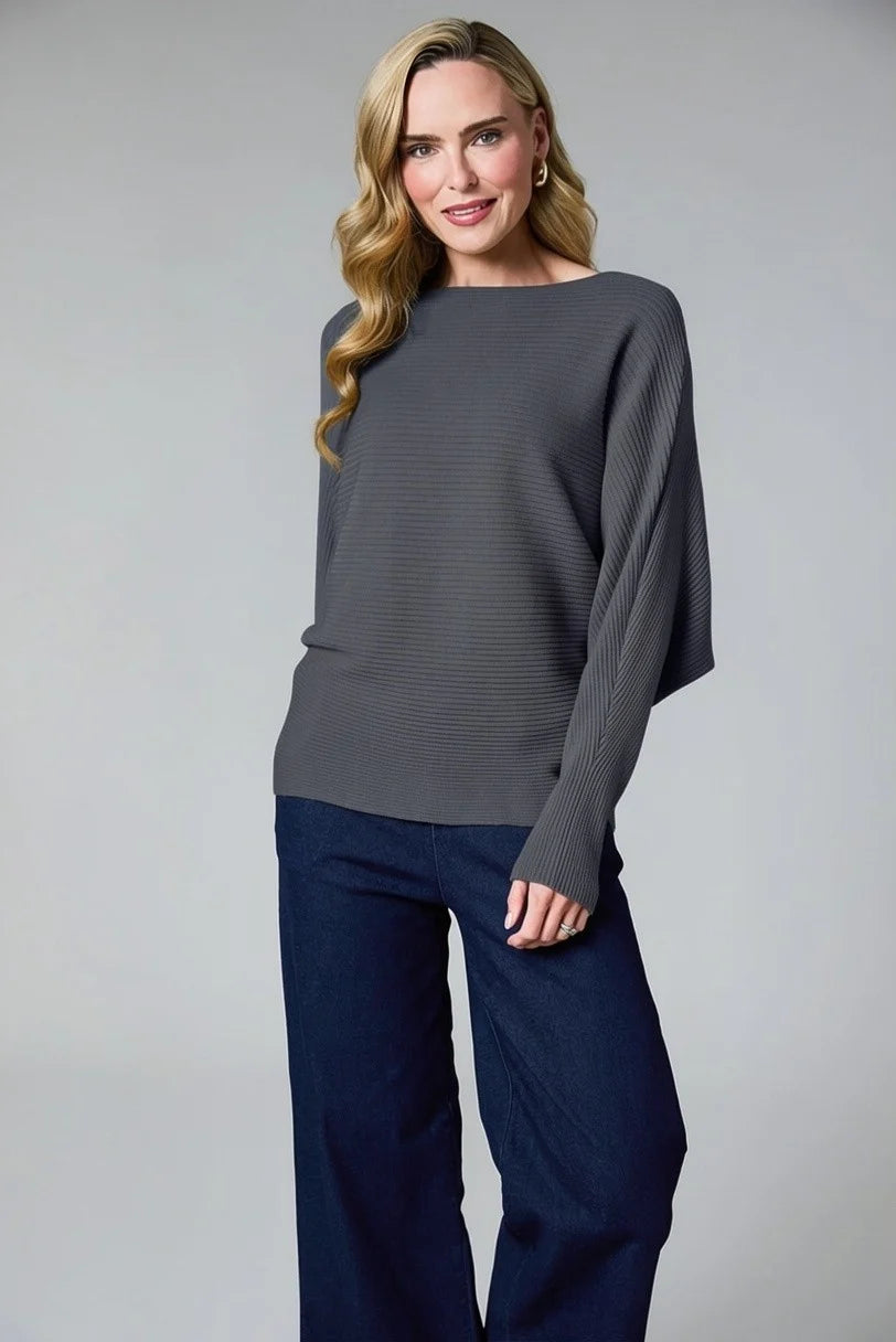 Ribbed Batwing Knit